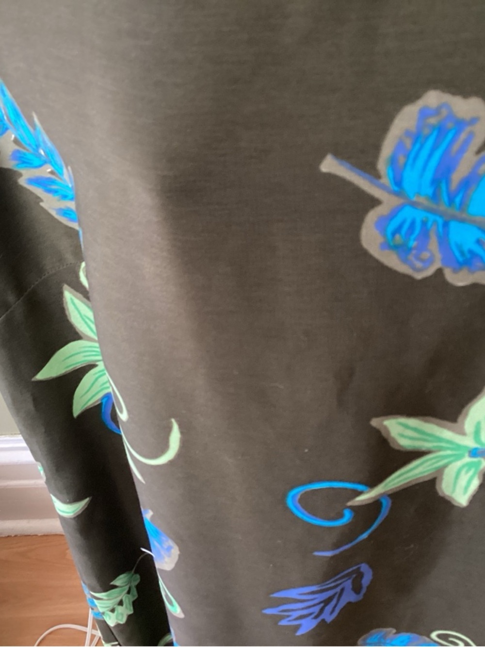Cotton Ginny Sleeveless Maxi Dress Dark Green Blue floral sz M Tropical Fairycor - Picture 4 of 5